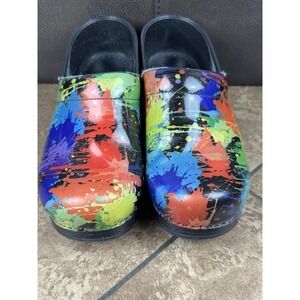 Dansko Professional Clogs Paint Splatter Shoes 38 EU Women's US 8